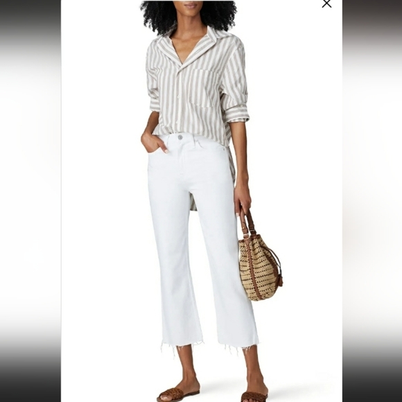 Hudson White Remi High Rise Straight Cropped Jeans - Picture 2 of 7
